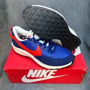 Nike Waffle Debut Women’s 6.5 Blue Red White Trainers & Running Shoe Swoosh